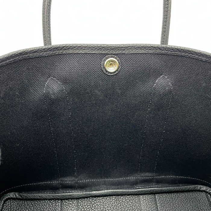 HERMES Garden Party TPM Handbag - Black Military Canvas, 2022