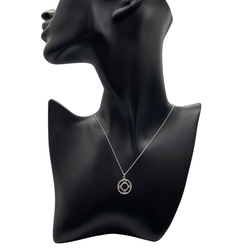 Tiffany & Co. Open Atlas Medallion Necklace in White Gold & Diamonds