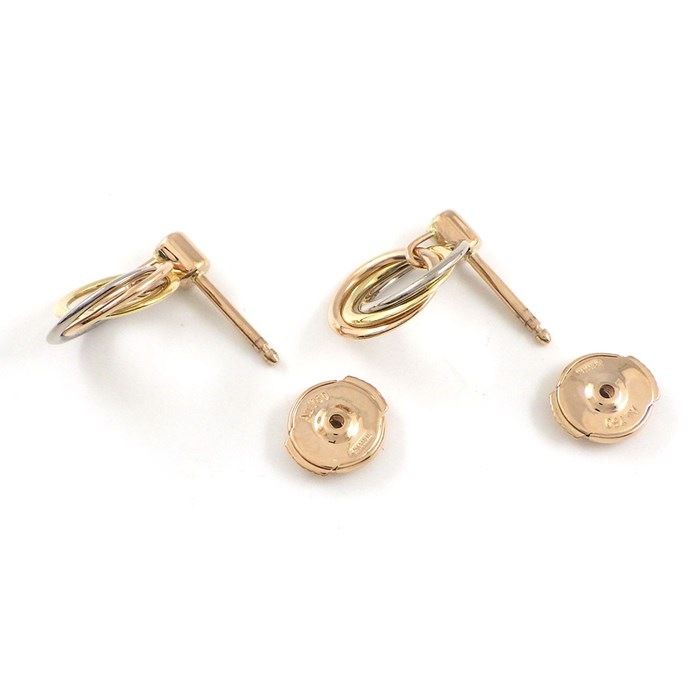 Cartier Trinity Circle Earrings with Diamonds - K18 Gold