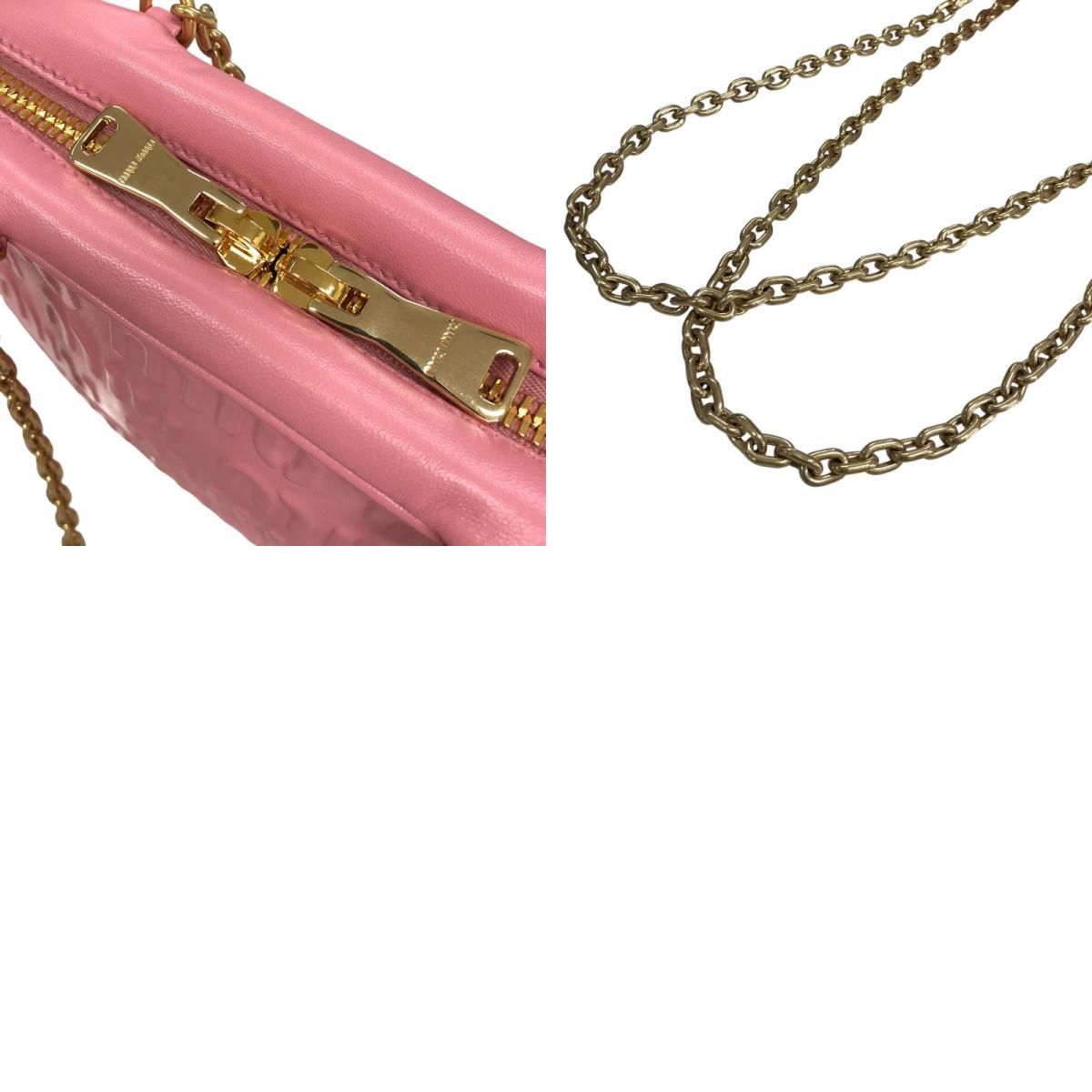 Miu Miu Logo-Embossed Chain Handbag in Pink with Gold Hardware