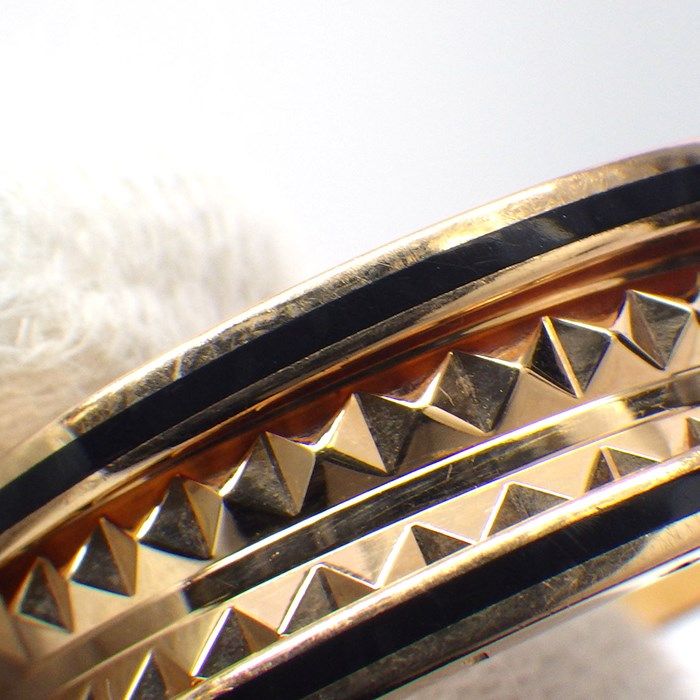 BVLGARI B-zero1 Spiral Ring in K18 Pink Gold & Black Ceramic