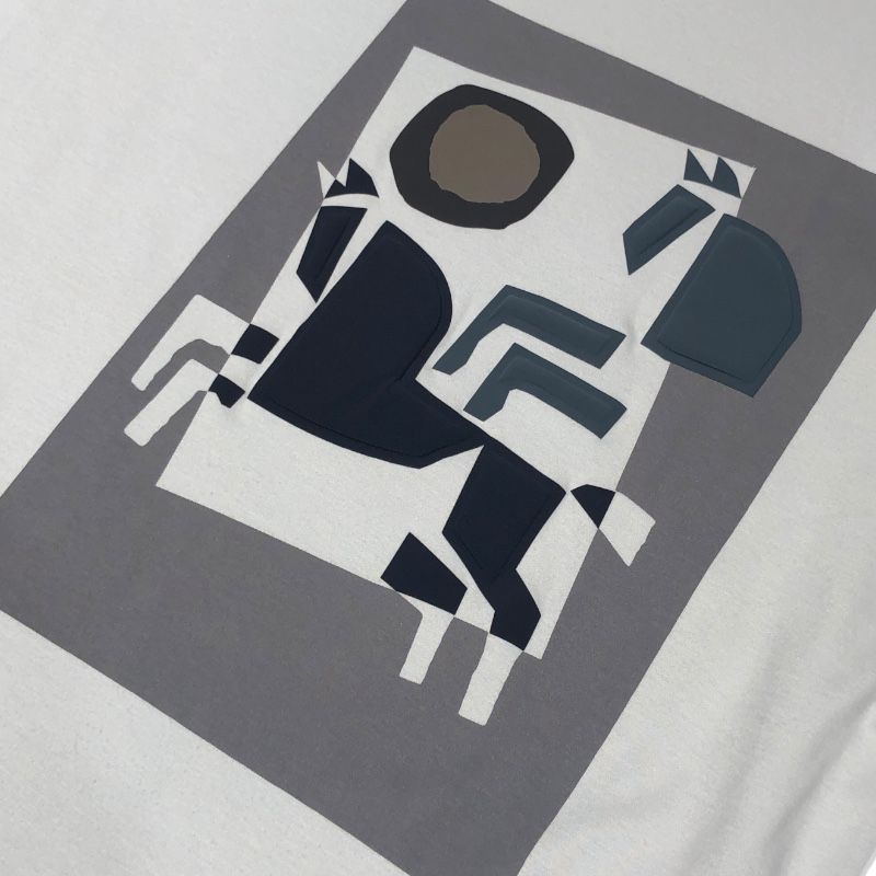 HERMES Blue Cotton 3D Print T-Shirt for Men - Size L