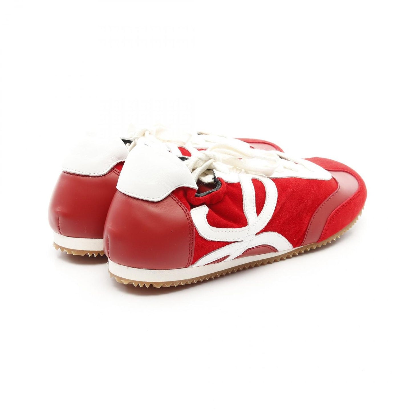 LOEWE Anagram Ballet Runner Sneakers in Red & White Leather