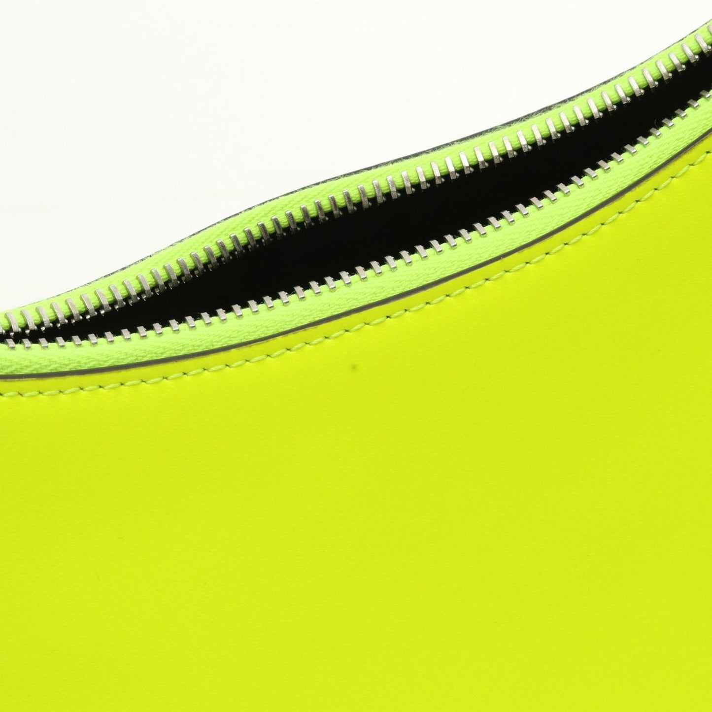 FENDI Graphite Small Handbag in Neon Yellow Leather