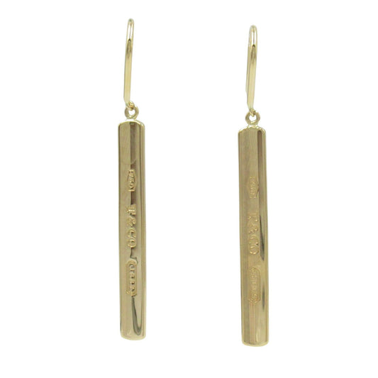 TIFFANY & CO 1837 Plate Earrings in K18 Yellow Gold