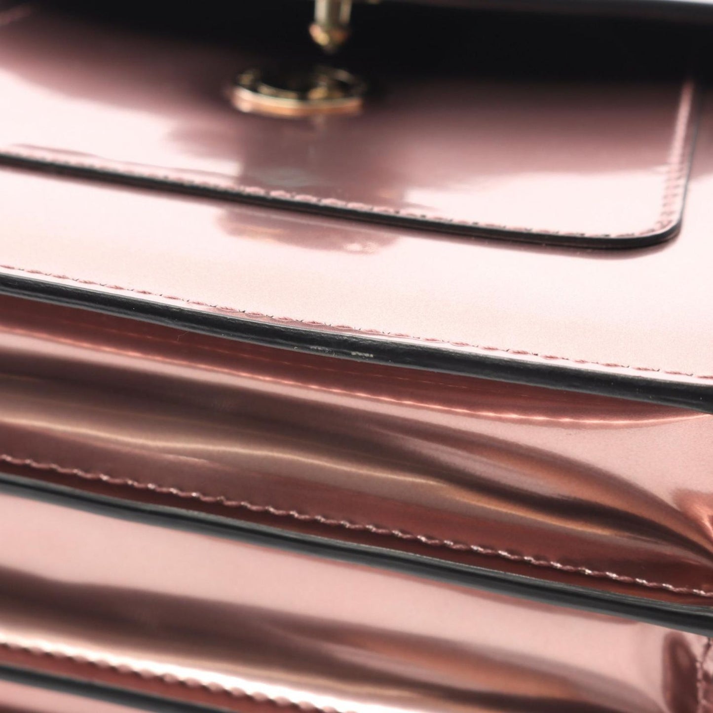 BVLGARI Serpenti Forever Metallic Pink Leather Handbag