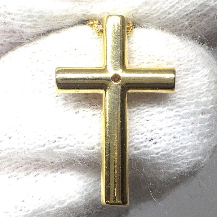 Tiffany & Co. Cross Necklace with Diamond in 18K Yellow Gold