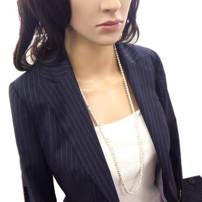 TASAKI Long Necklace in 18K Yellow Gold with Akoya Pearls