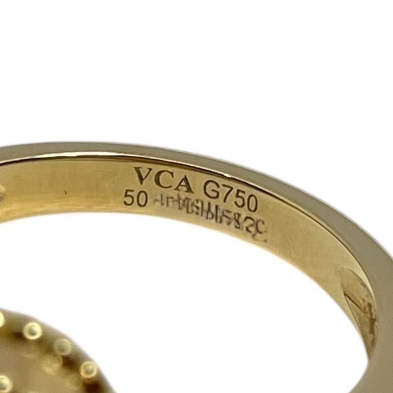Van Cleef & Arpels Vintage Alhambra 1P Diamond Ring MOP 750