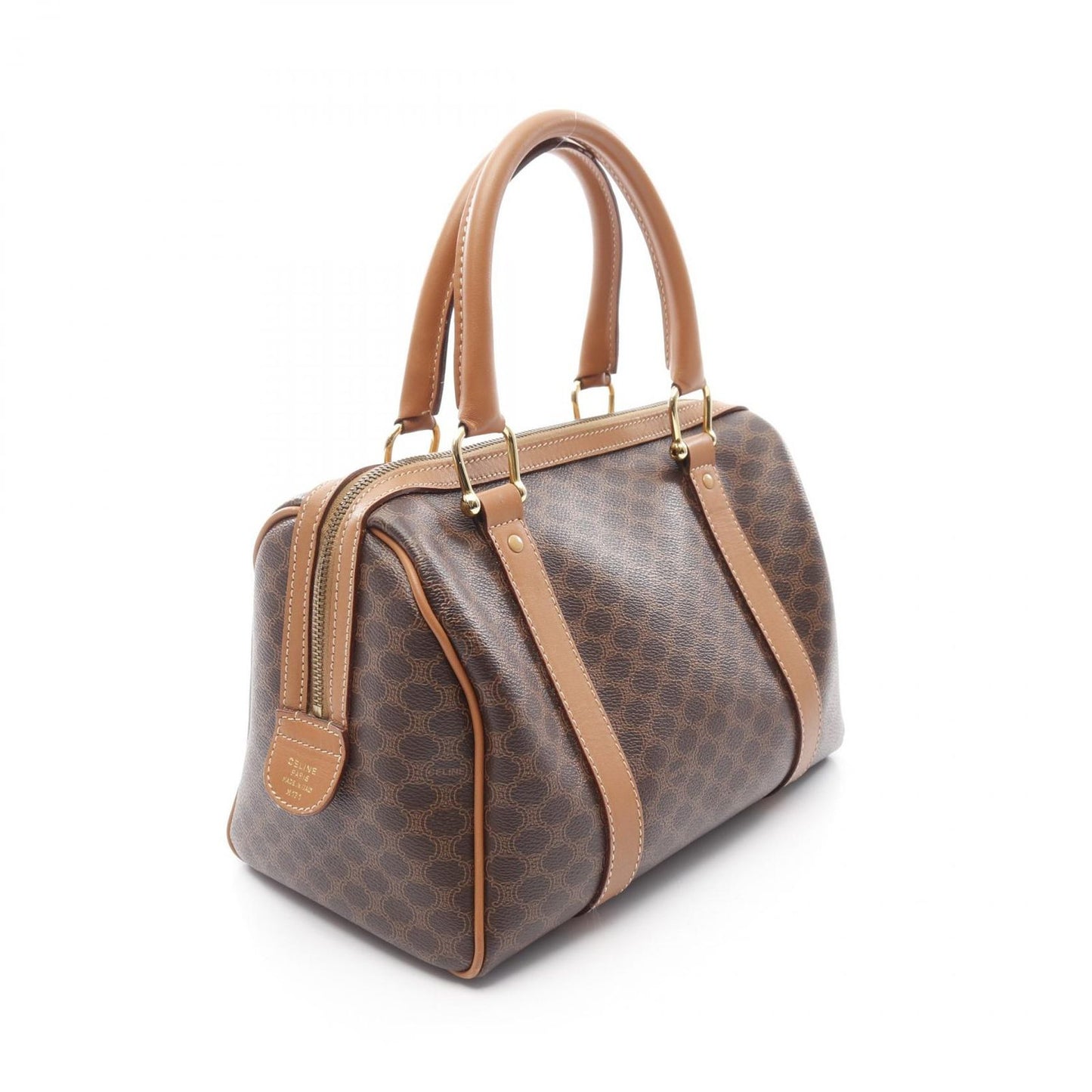 CELINE Macadam 2-Way Boston Bag in Dark Brown PVC Canvas