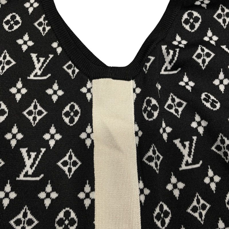 Louis Vuitton Monogram Silk Sleeveless Dress - Black XS