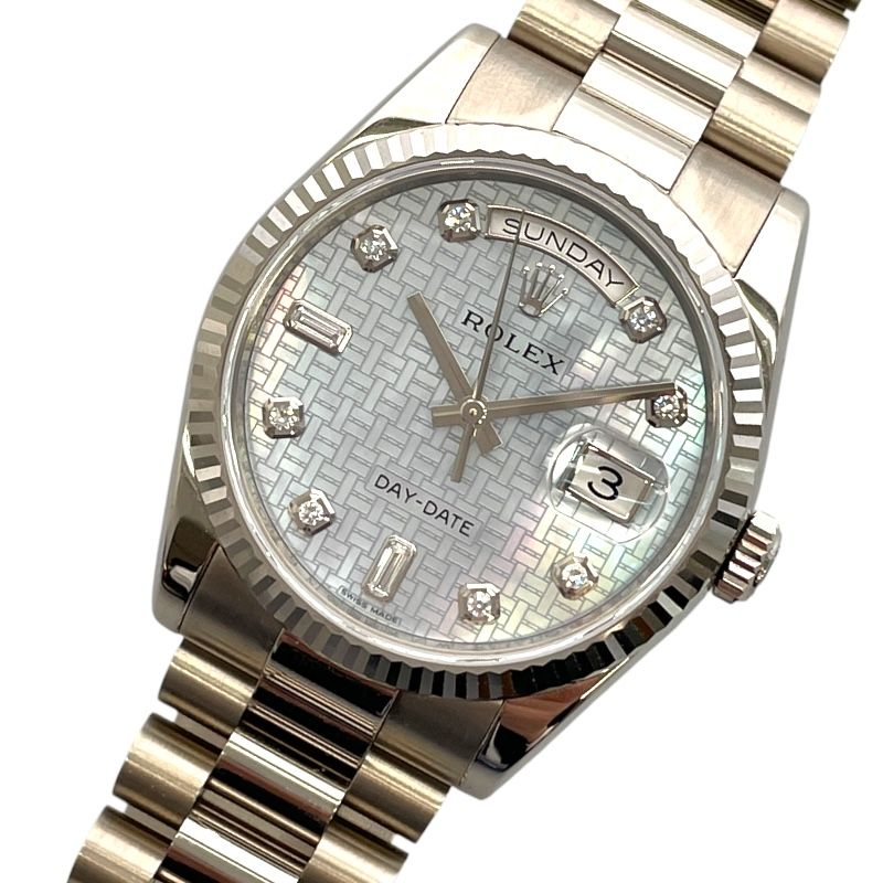 ROLEX Day-Date 36 118239A Blue Shell K18WG Automatic Watch