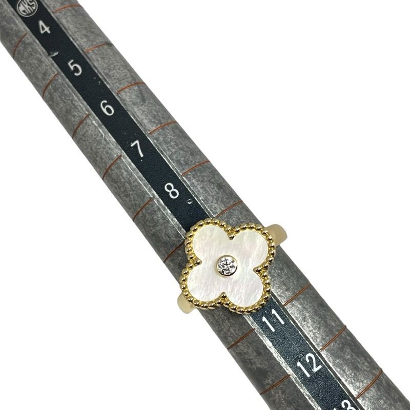 Van Cleef & Arpels Vintage Alhambra 1P Diamond Ring MOP 750