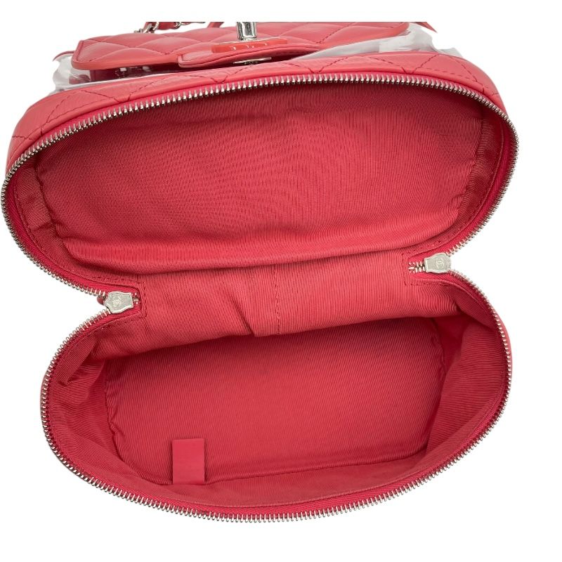 CHANEL A57826 Pink Calfskin Backpack with Silver Hardware