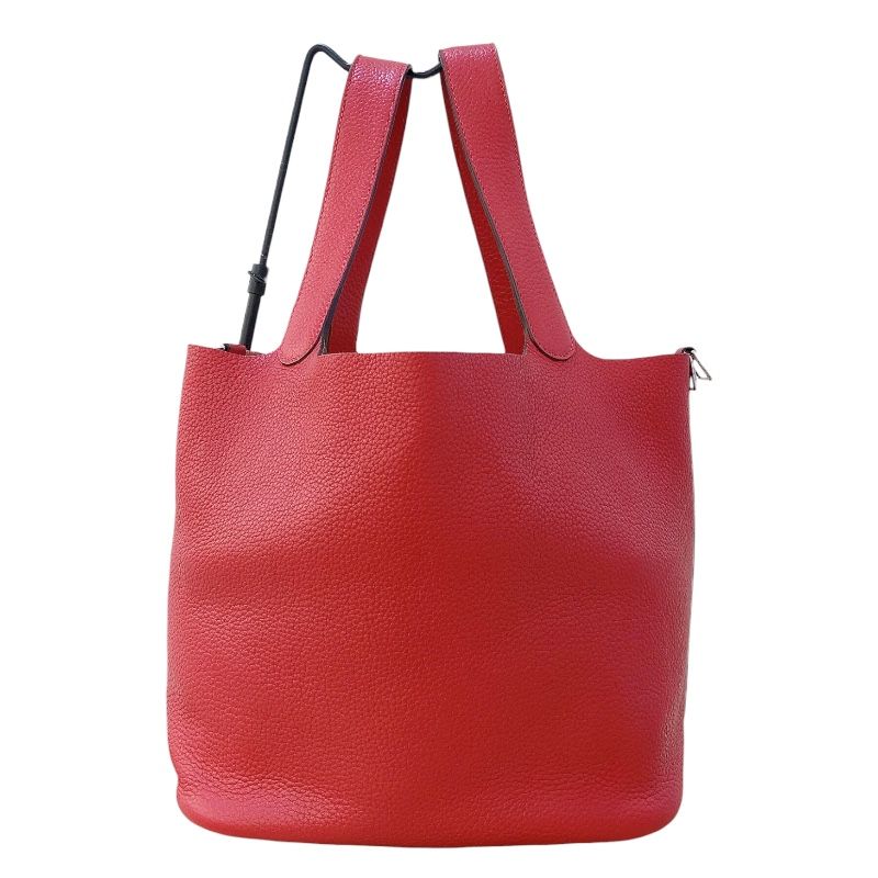 HERMES Picotin Lock GM in Rouge Kazak with Silver Hardware