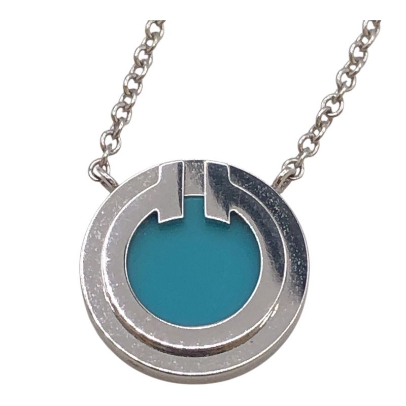 Tiffany & Co. T Circle Necklace in 750WG with Turquoise