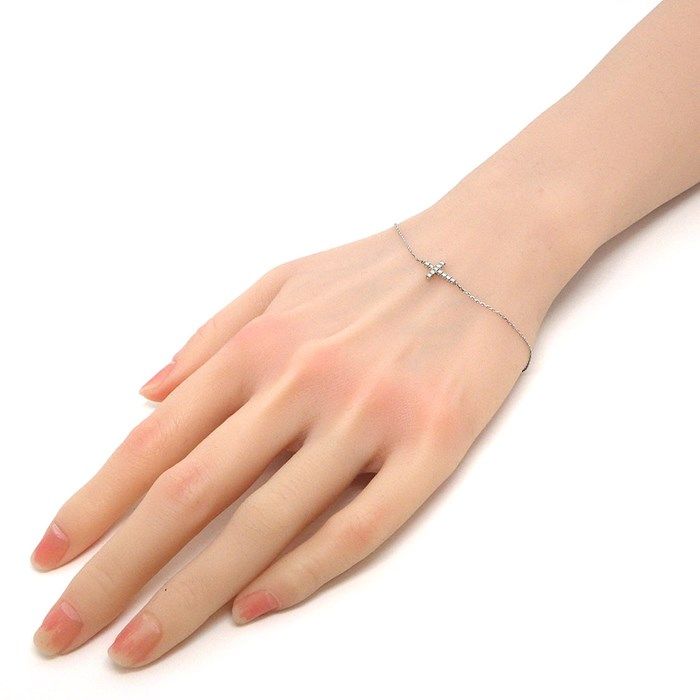 Cartier Symbol Cross Bracelet with Diamonds in K18 White Gold