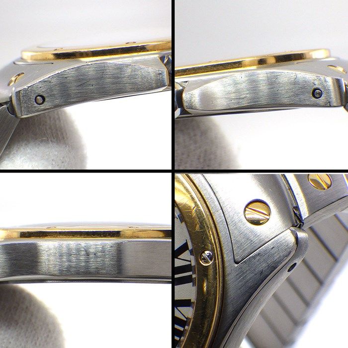 Cartier Santos-Dumont MM W20037R3 Ivory Dial 18K Gold & Steel Watch