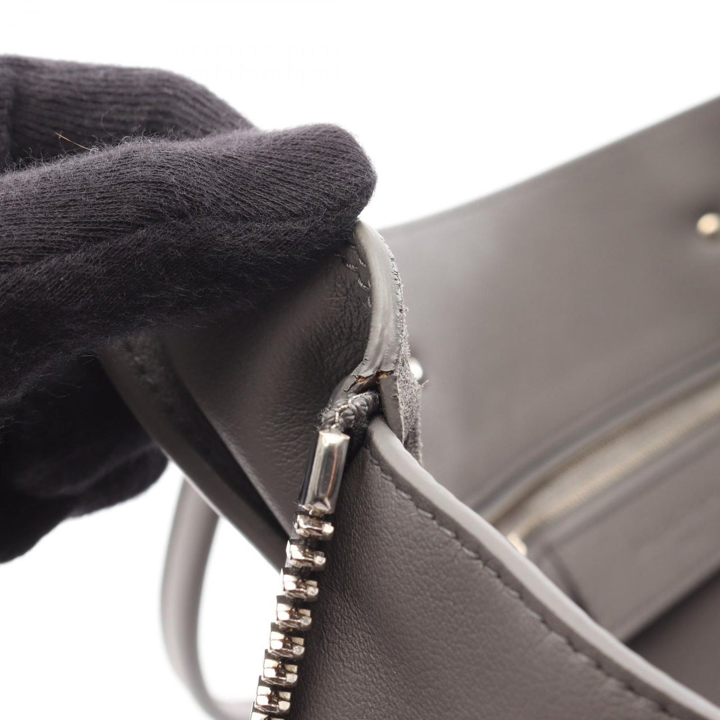 Balenciaga Paper B4 Zip Around Tote Bag in Gray Leather