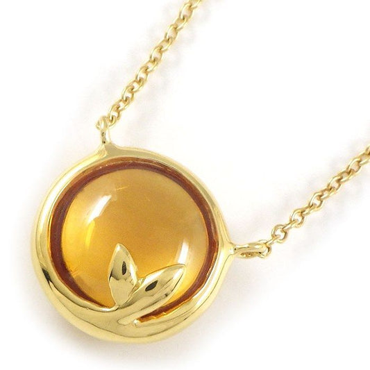 Tiffany & Co. Olive Leaf Necklace with Cabochon Citrine in K18YG