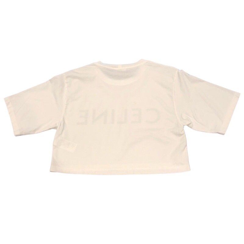 CELINE Logo Print Cropped T-Shirt - Exclusive Women's Cotton Tee