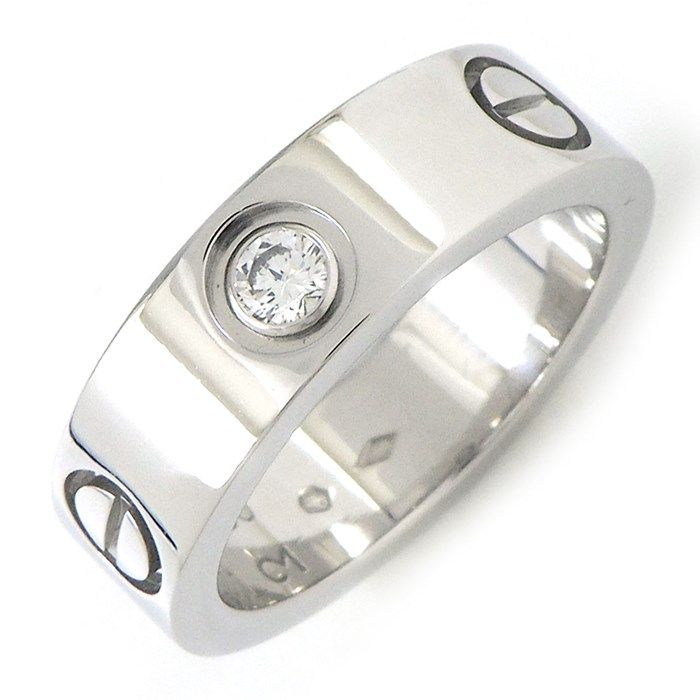 Cartier Love Ring with Diamond - Classic Model in Platinum