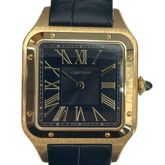 Cartier Santos-Dumont WGSA0115 Navy K18YG Leather Quartz Watch