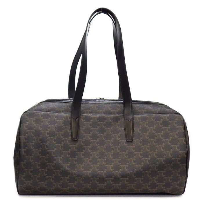 CELINE Black Trionf Canvas Duffle Bag - Timeless Elegance