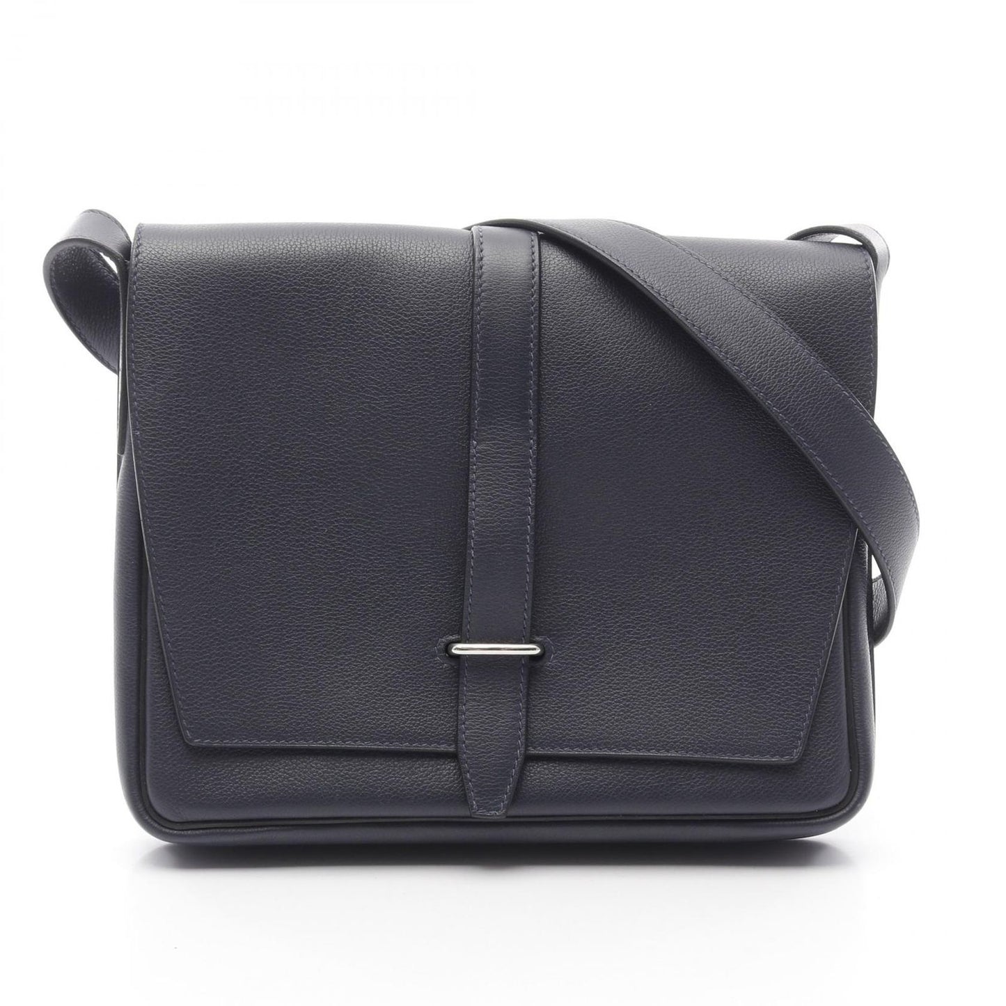 HERMES Steve Light Junior Shoulder Bag in Navy Blue - Exquisite Craftsmanship