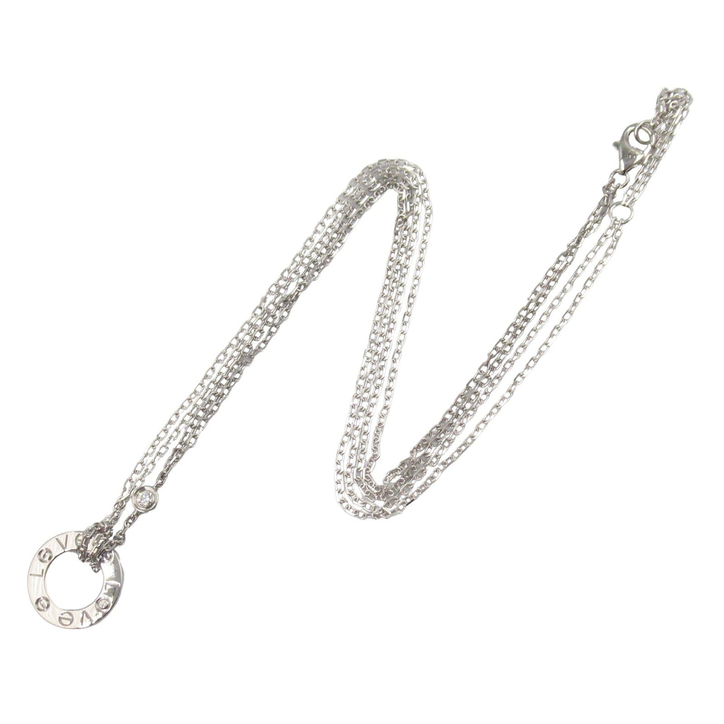 CARTIER Love Circle Diamond Necklace in 18K White Gold