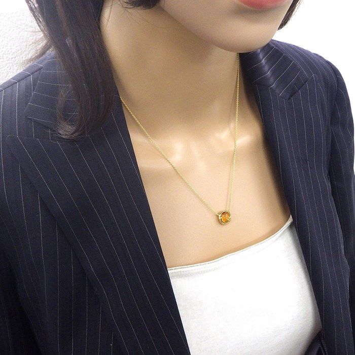 Tiffany & Co. Olive Leaf Necklace with Cabochon Citrine in K18YG