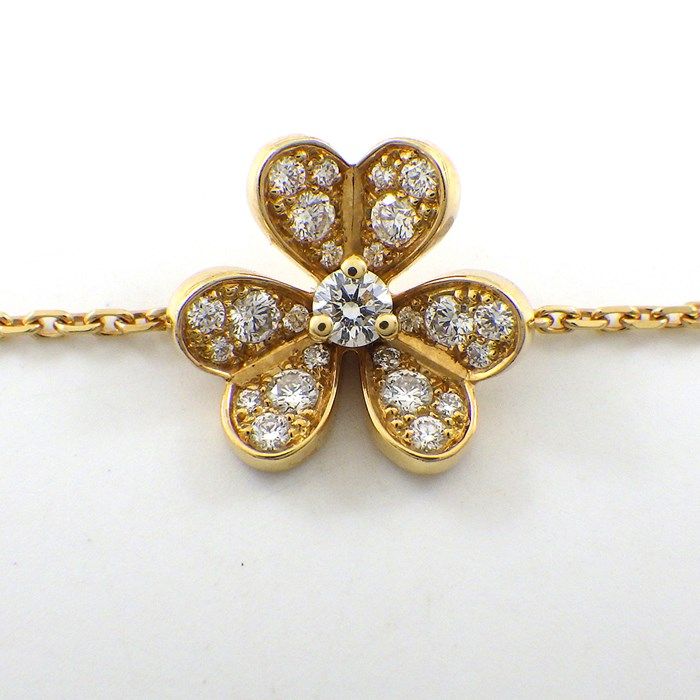 Van Cleef & Arpels Frivole Mini Bracelet with Diamonds in 18K Yellow Gold