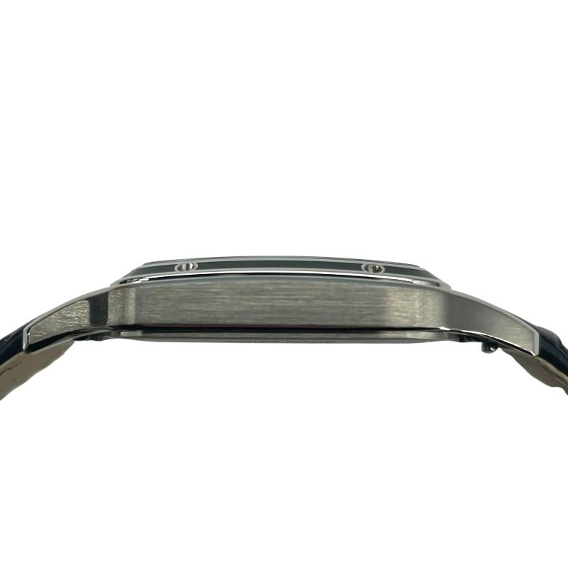 Cartier Santos-Dumont LM WSSA0046 Black SS/Leather Manual Wind Watch