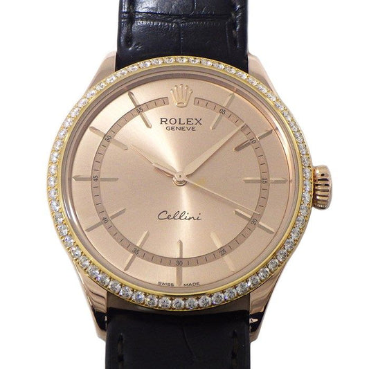 Rolex Cellini 50705RBR - Pink Gold with Diamond Bezel