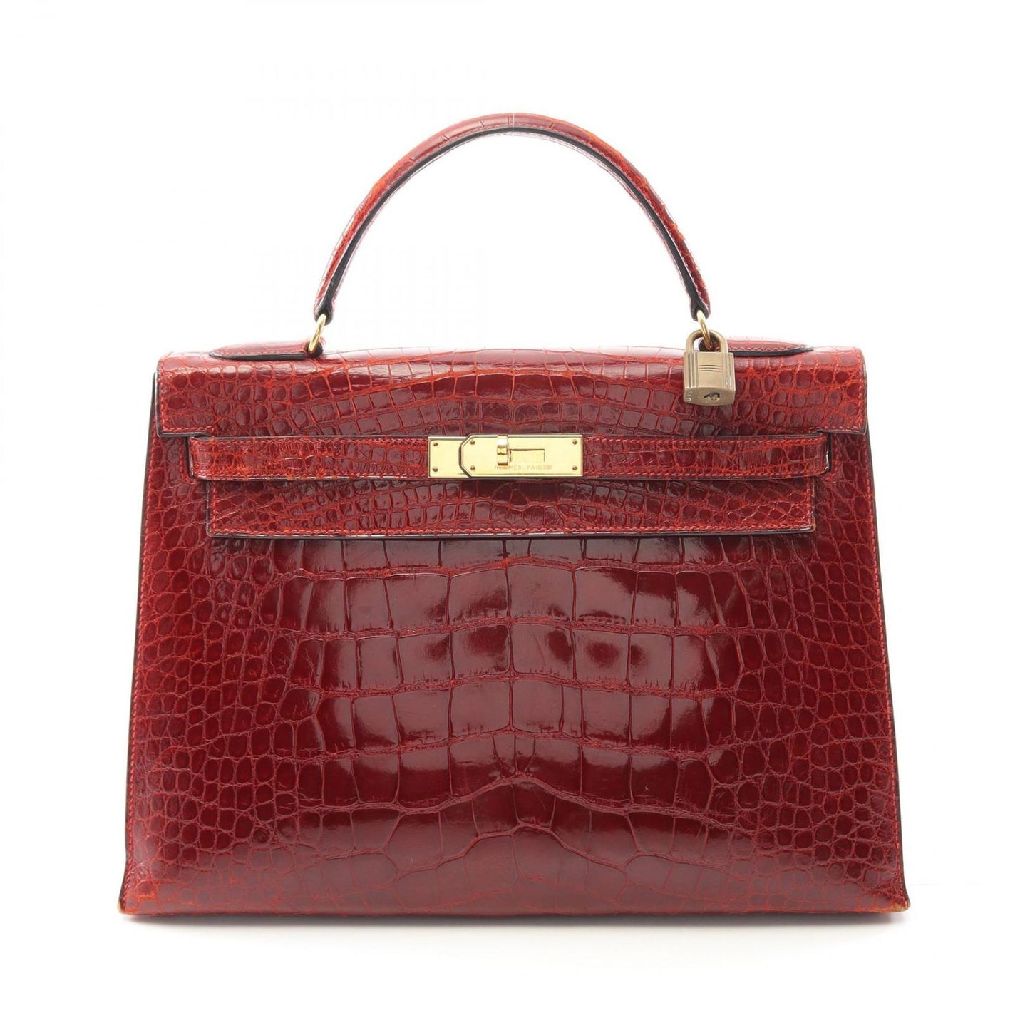 HERMES Kelly 32 Handbag in Blaze - Timeless Elegance