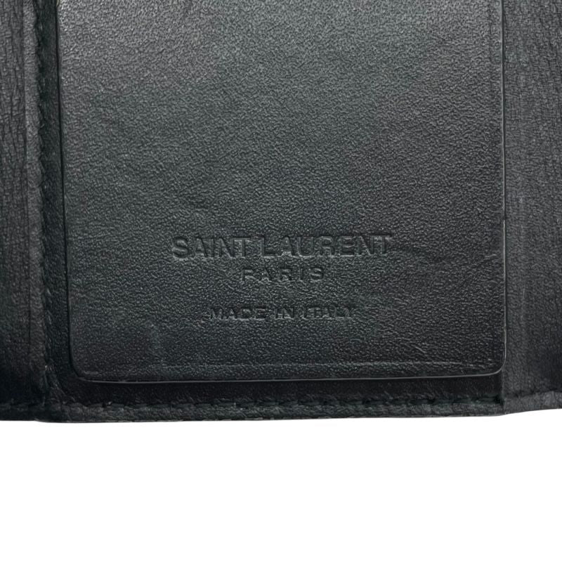 SAINT LAURENT 6-Key Holder in Black Calf Leather - Timeless Elegance