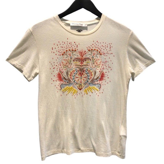 Christian Dior Cream Cotton T-Shirt for Women - XS