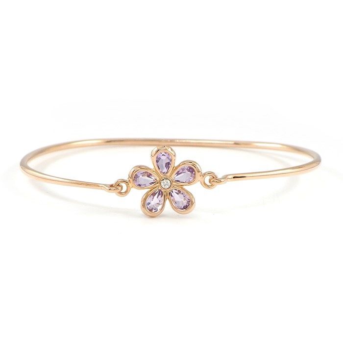 Tiffany & Co. Garden Flower Bangle with Amethyst & Diamond