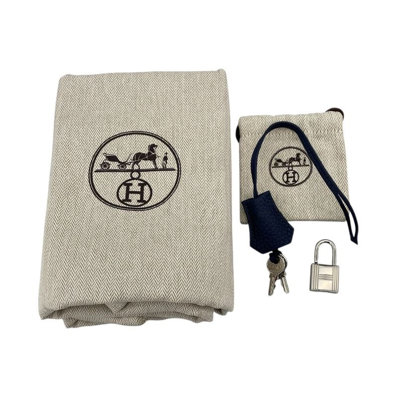 HERMES Birkin 35 Blue Navy Togo Handbag with Silver Hardware