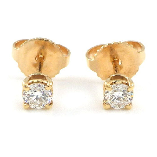 Tiffany & Co. Solitaire Diamond Earrings in K18 Pink Gold