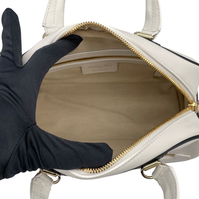 Christian Dior Vibe Small Bowling Bag in White Leather