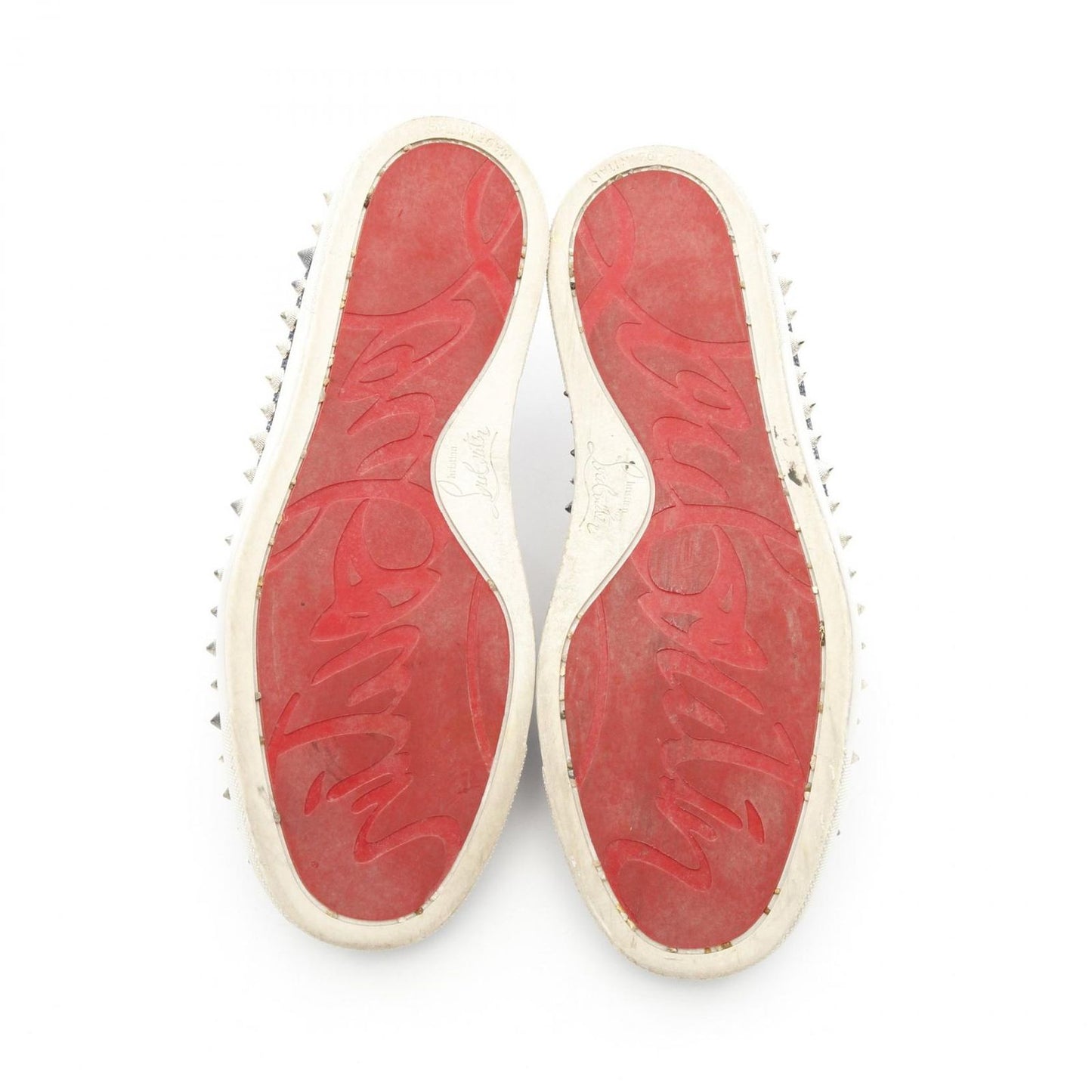 Christian Louboutin Blue Canvas Slip-On Sneakers - Size 35.5