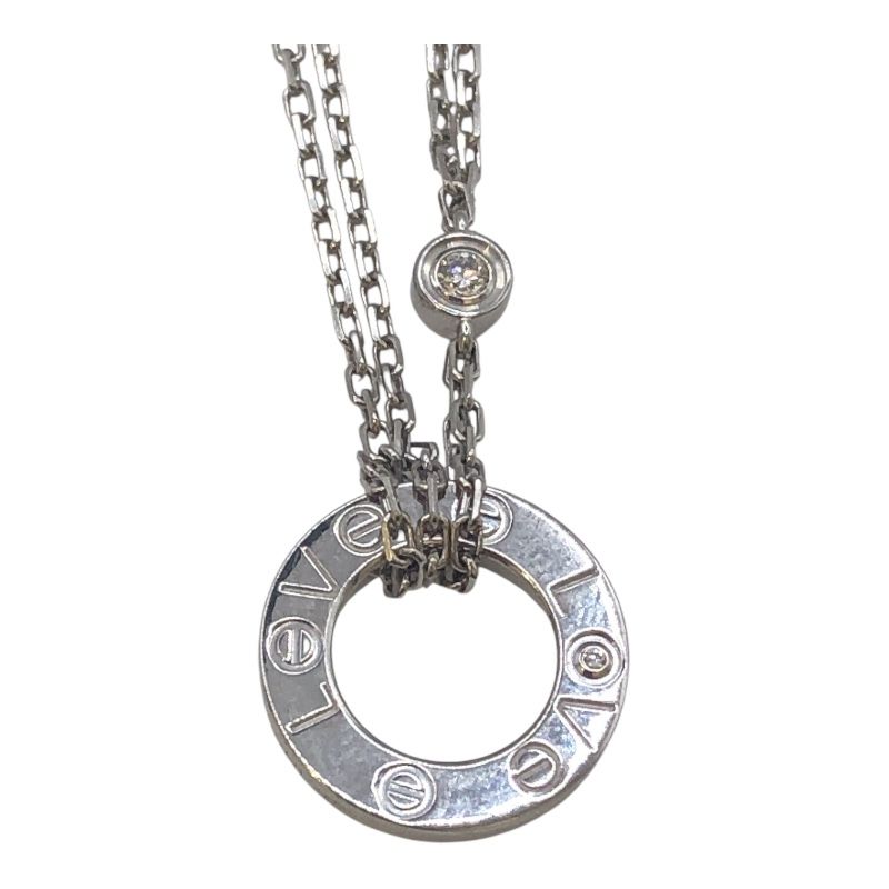 Cartier Love Circle Necklace with 2 Diamonds in 750WG
