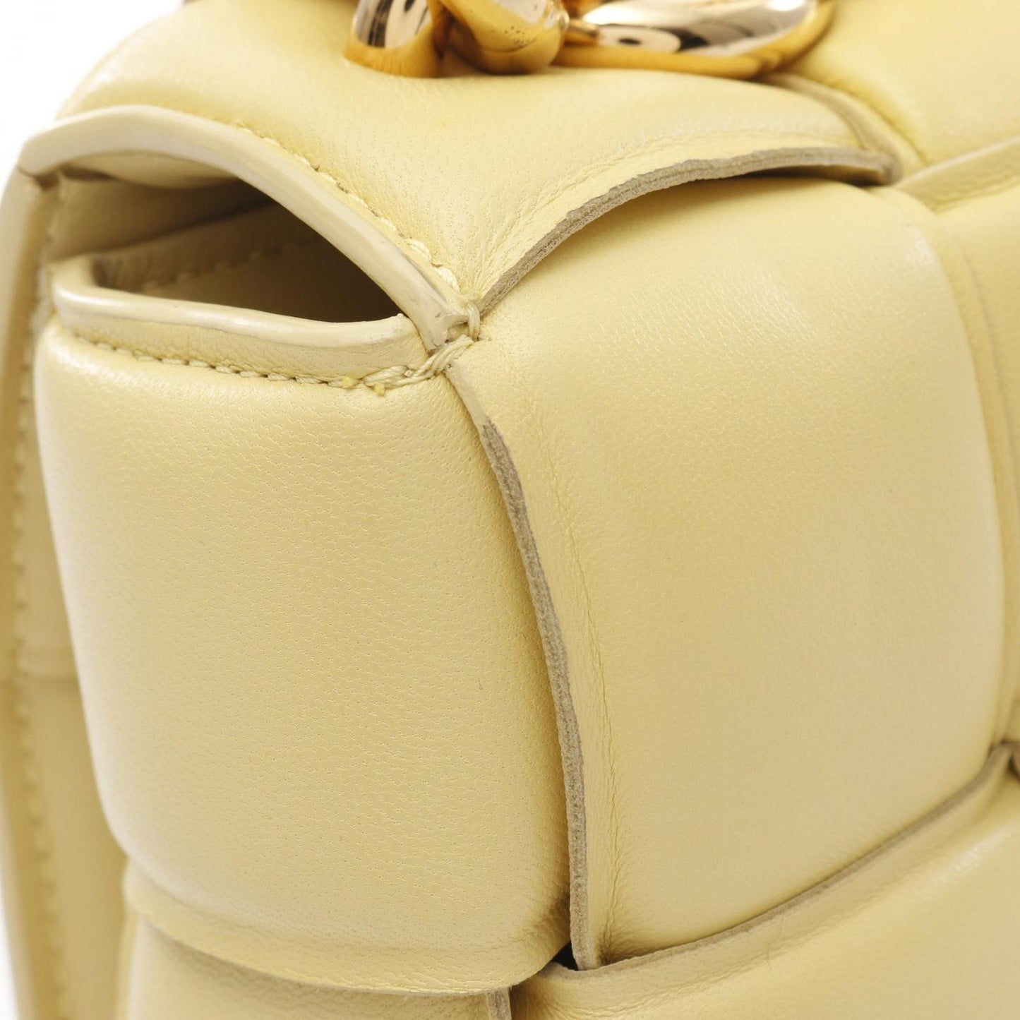 Bottega Veneta The Chain Cassette Shoulder Bag in Pastel Yellow