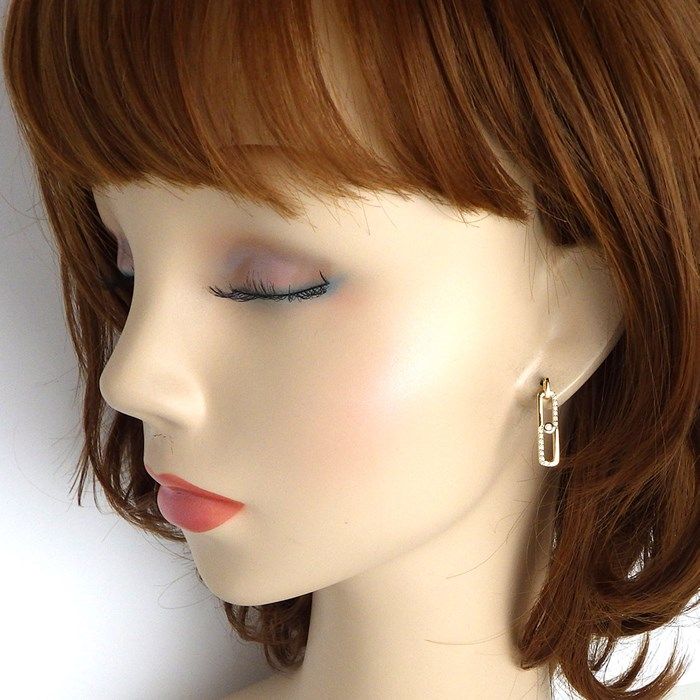 Exquisite Diamond Chain Link Earrings in 18K Yellow Gold