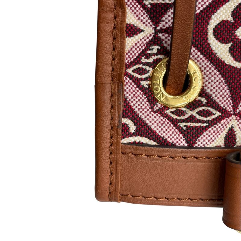 Louis Vuitton Petit Noé Since 1854 Wine Red & Brown Jacquard Shoulder Bag