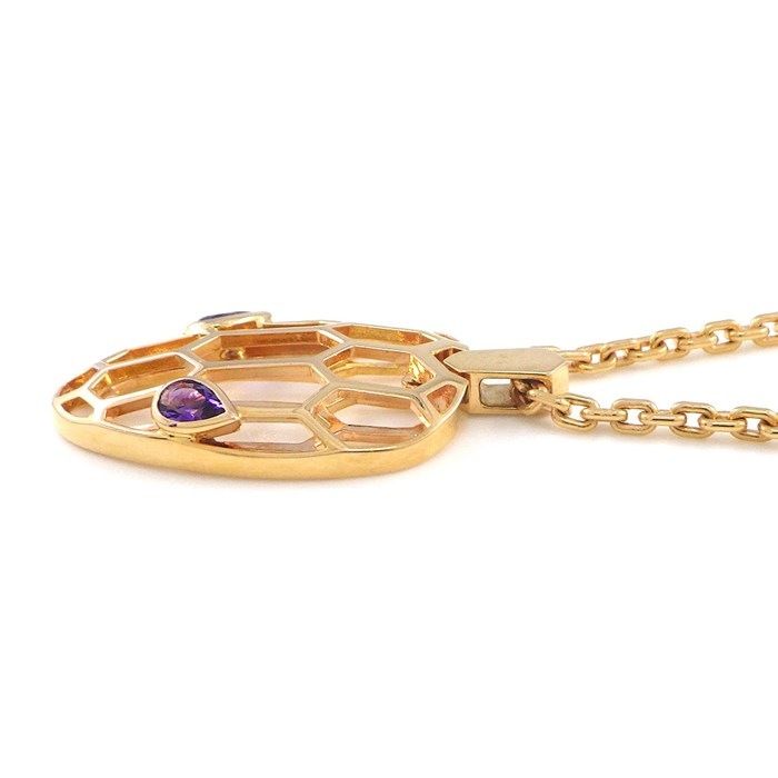 BVLGARI Serpenti Small Snake Motif Necklace with Amethyst