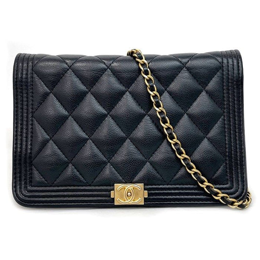 Chanel Boy Chanel Chain Wallet AP1117 - Black Caviar Skin 2017