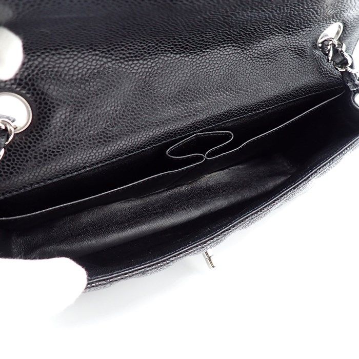 Chanel Matelassé Shoulder Bag A35731 in Black Caviar Leather