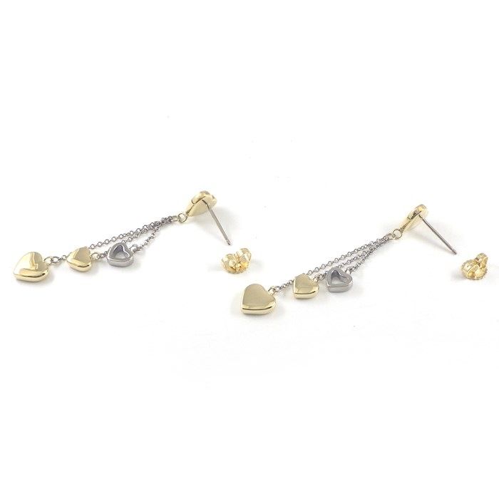 Tiffany & Co. Multi-Heart Drop Swing Chain Earrings in K18YG & K18WG